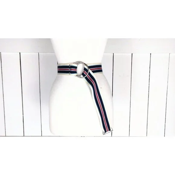 Accessories | Vintage 9s Wide Striped Woven Cloth Chord Sash  display picture 1